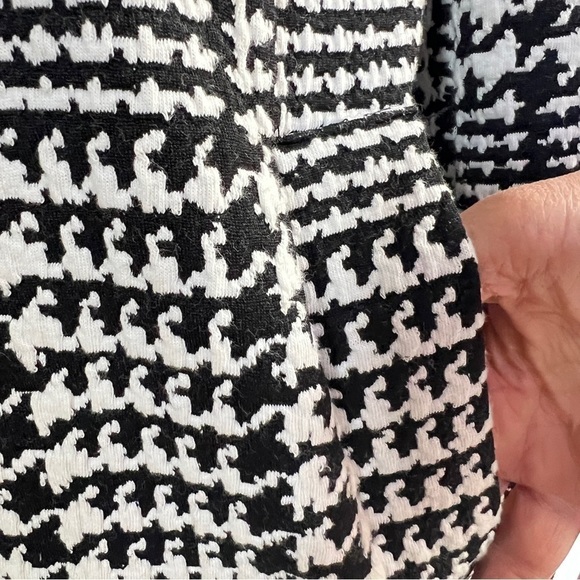 Carolina Belle Montreal Black White Houndstooth Jacket Blazer Women Size Med - Picture 6 of 11